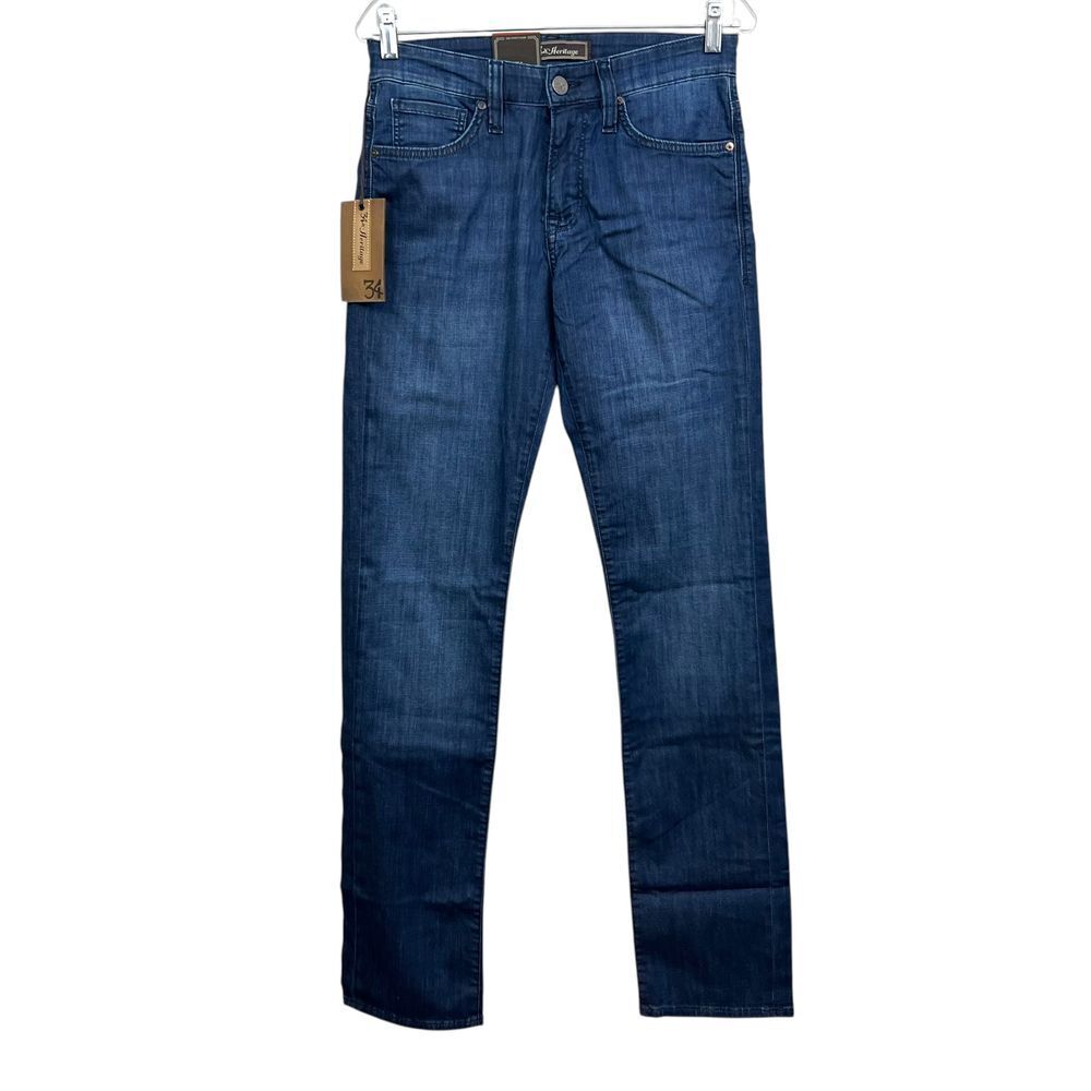 34 Heritage Mens Courage Jeans Straight Fit Mid Rise Zip Fly Blue Sz 28/34*